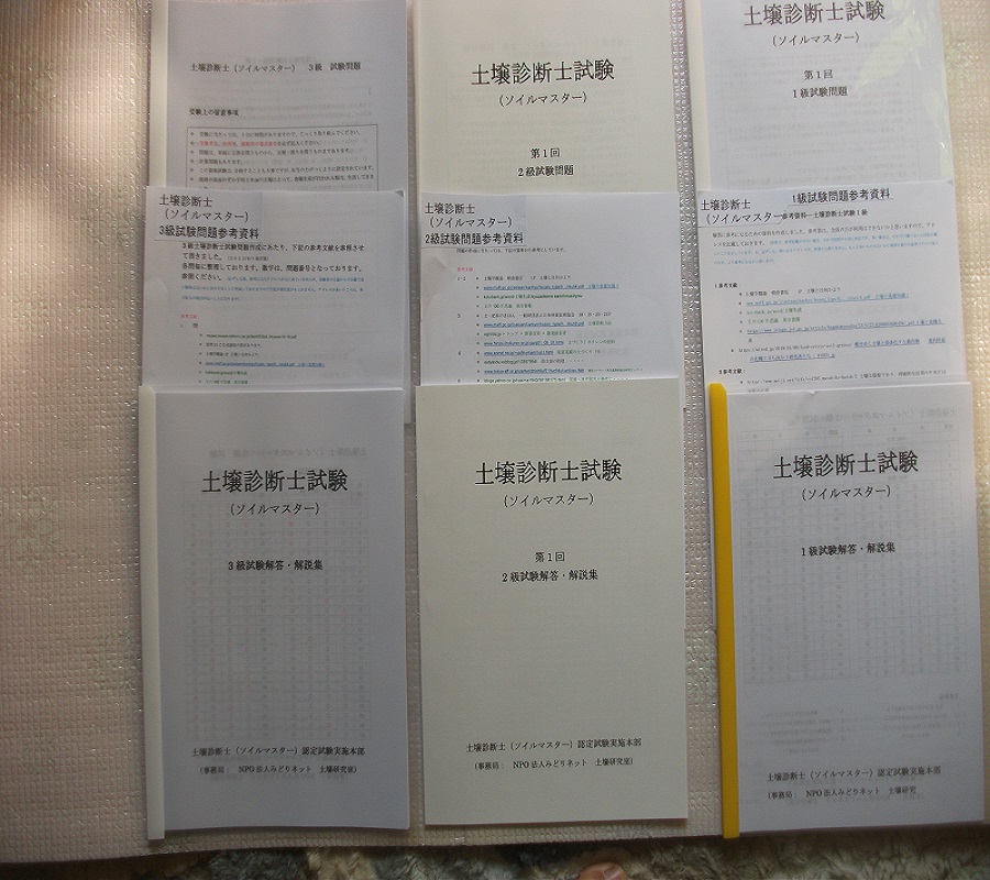 土壌診断士試験問題と、参考資料、解答と解説集